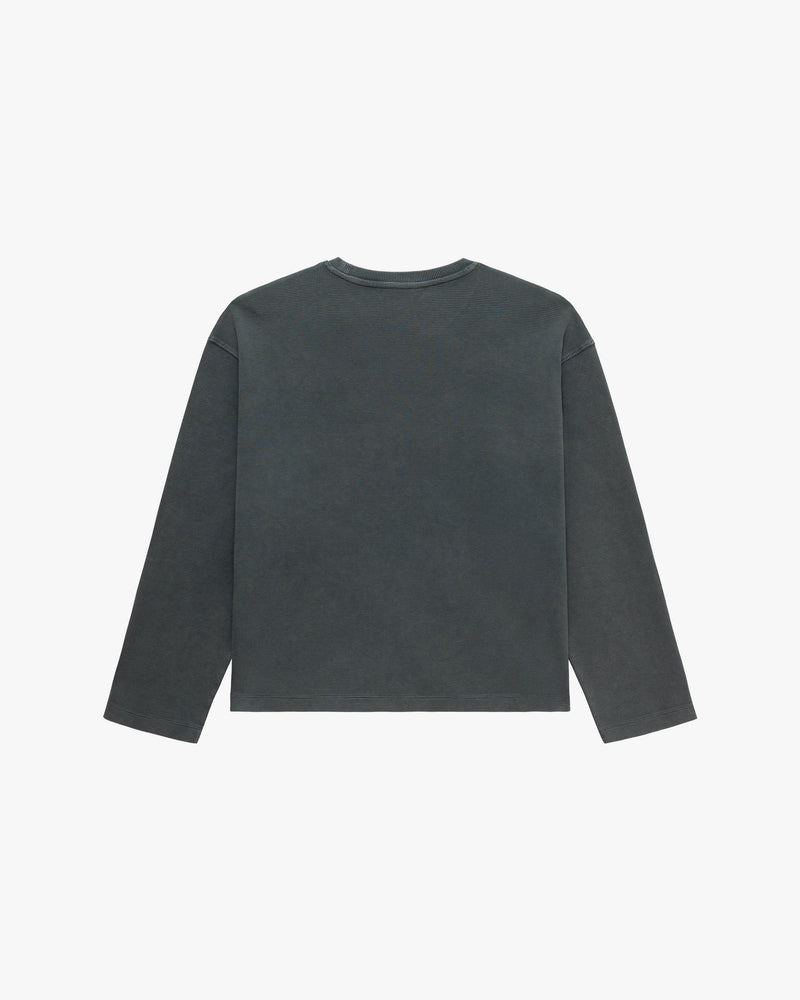 ACID WASHED WAFFLE LONGSLEEVE DARK GREY