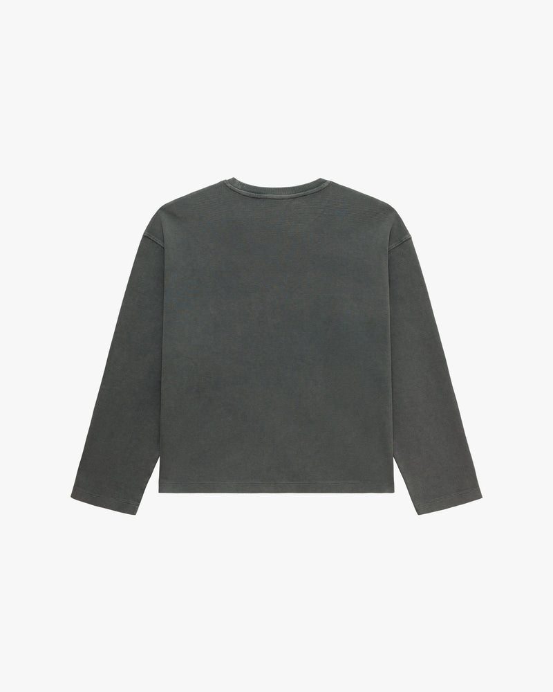 ACID WASHED WAFFLE LONGSLEEVE LIGHT GREY