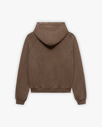 ACID WASHED HOODIE BROWN