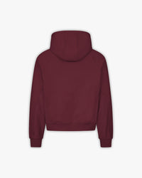 INSIDE OUT ZIP HOODIE WINE RED