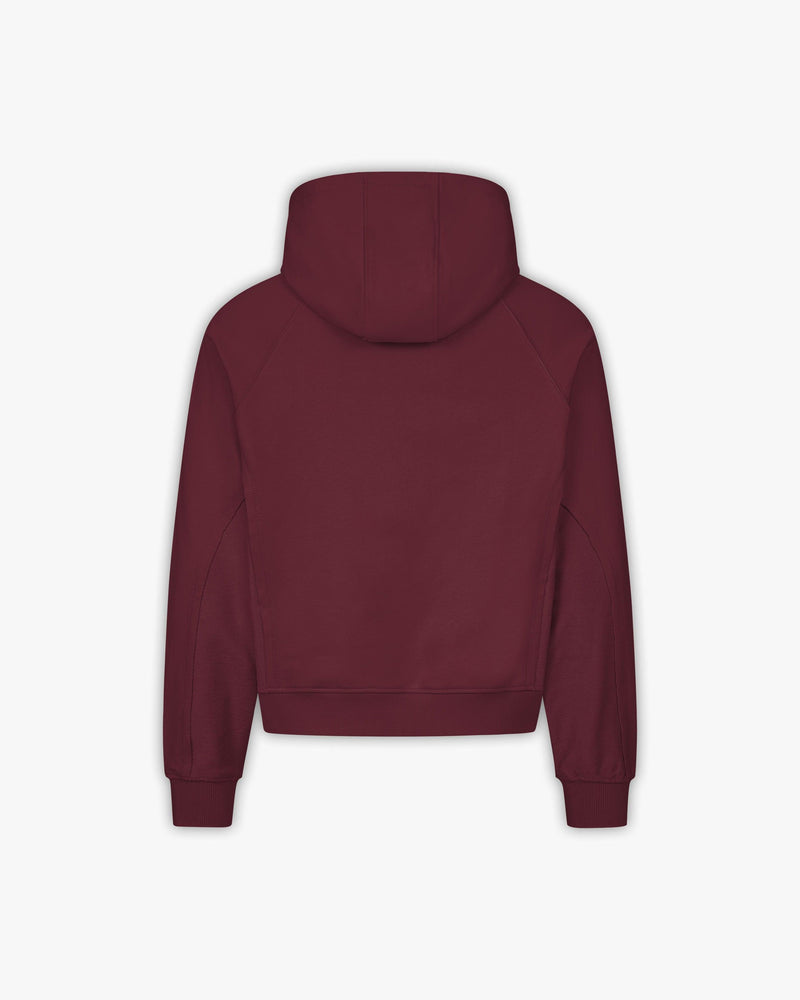 INSIDE OUT ZIP HOODIE WINE RED