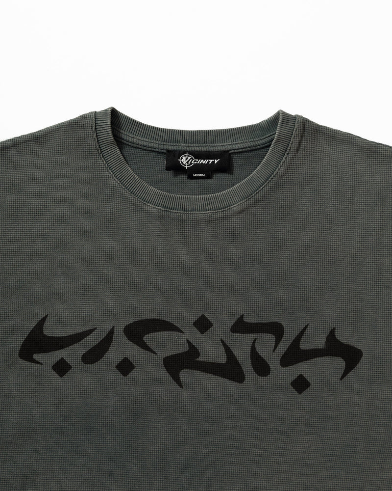 ACID WASHED WAFFLE LONGSLEEVE LIGHT GREY