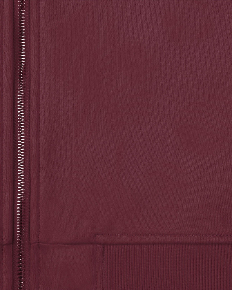INSIDE OUT ZIP HOODIE WINE RED