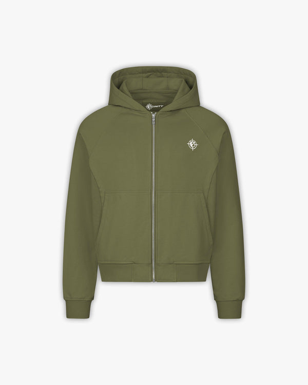 INSIDE OUT ZIP HOODIE KHAKI