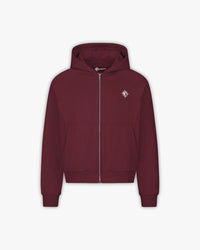INSIDE OUT ZIP HOODIE WINE RED