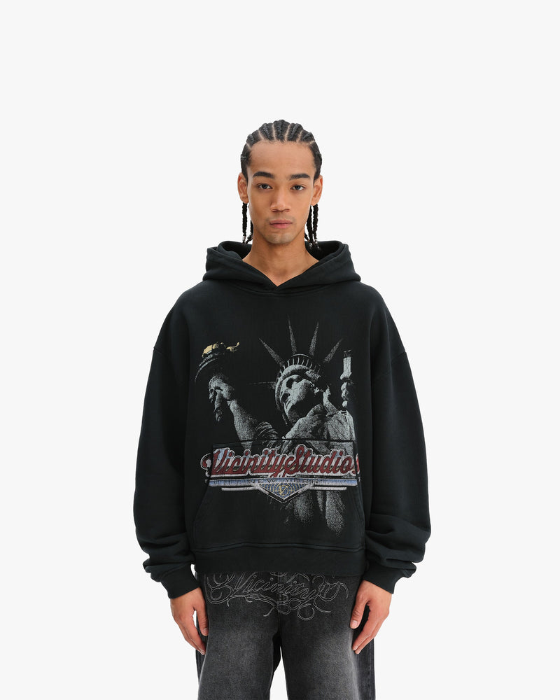 LADY LIBERTY HOODIE VINTAGE WASH