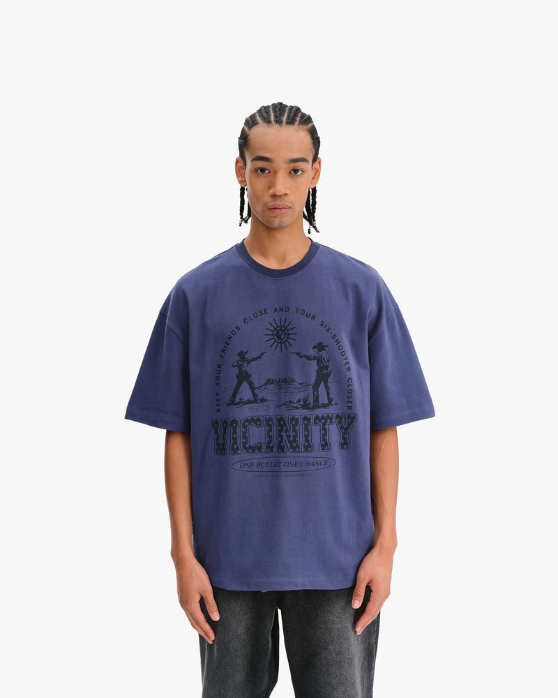 SIX SHOOTER DUEL TEE NAVY