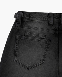 FADED BLACK DENIM JORTS