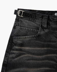 FADED BLACK DENIM JORTS