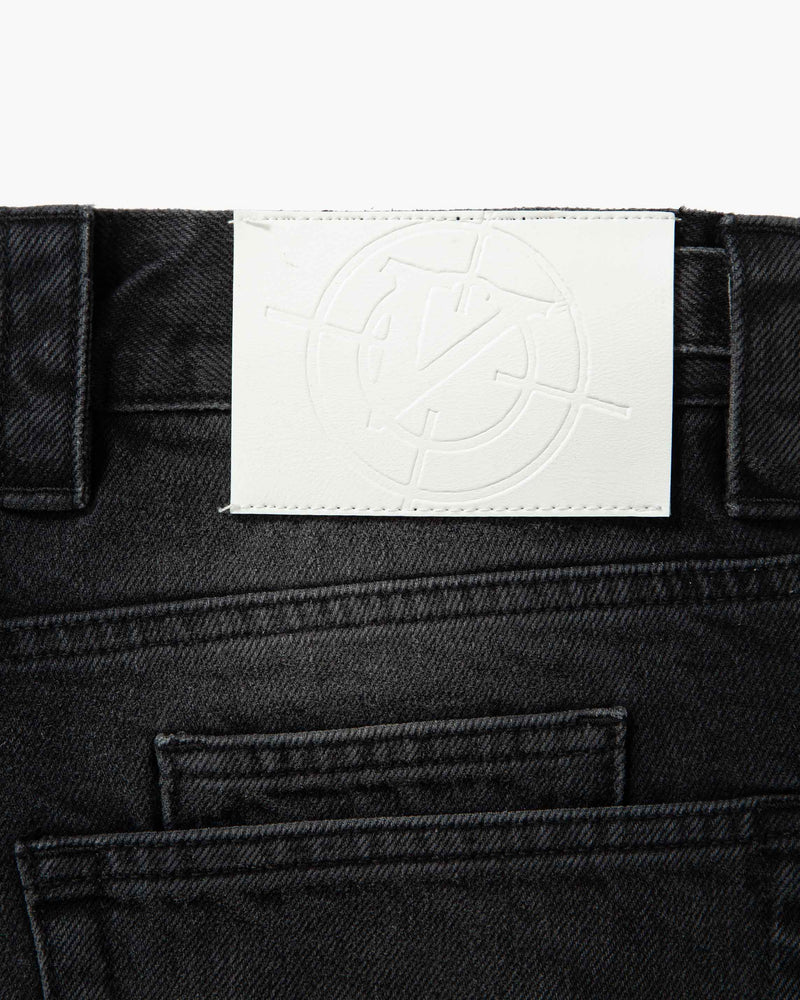 FADED BLACK DENIM JORTS