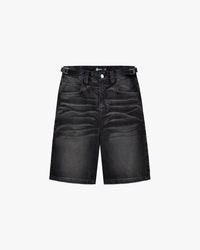 FADED BLACK DENIM JORTS