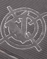 V-LOGO KNIT ZIP HOODIE ASH GREY