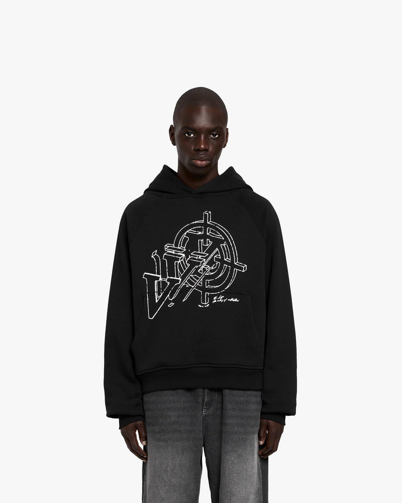 CONSTRUCTION LOGO HOODIE BLACK