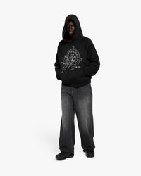 CONSTRUCTION LOGO HOODIE BLACK