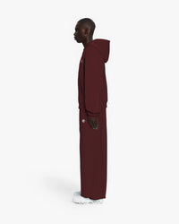 INSIDE OUT ZIP HOODIE WINE RED