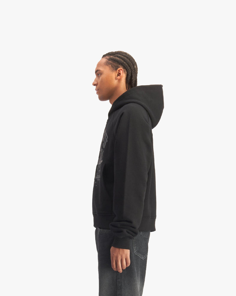SHOOTING HOUSE ZIP HOODIE BLACK